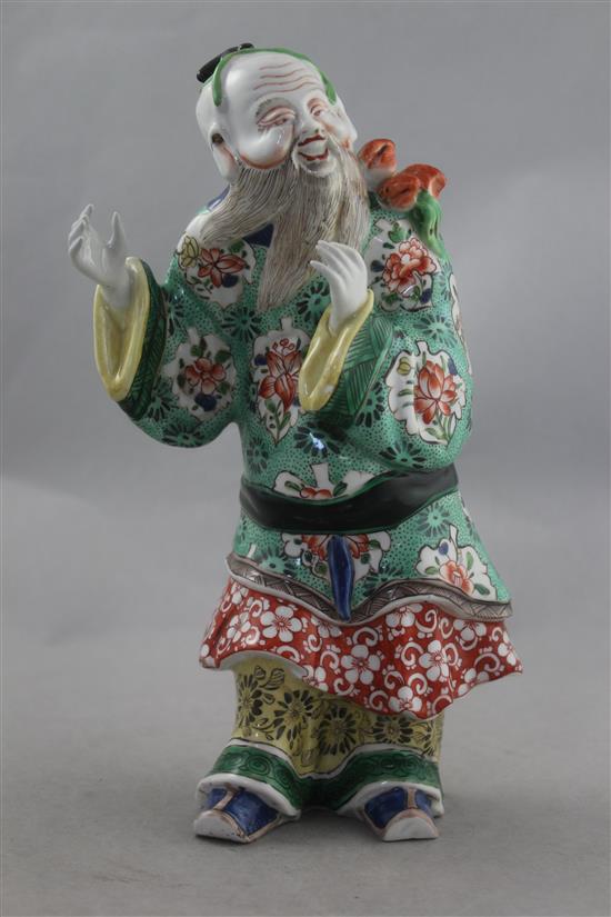 A Samson famille verte figure of Shou Lao, 25cm